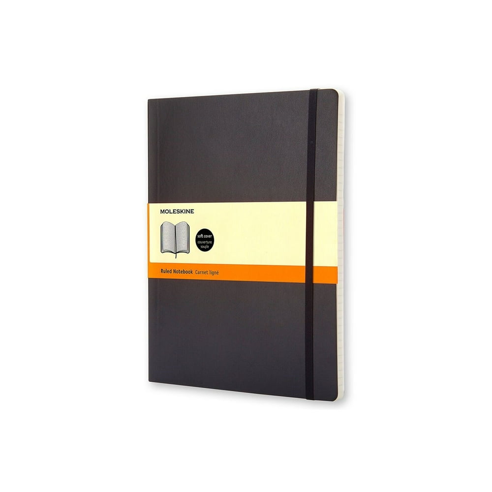 Moleskine Classic Notebook, Extra Large, Ruled, Black, Soft Cover (7.5