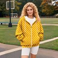 thumbnail image 7 of Women's Polka Dot Print Zip Up Drawstring Hooded Sweatshirt with Pockets, Long Sleeve Casual Comfortable Fashion Top for Autumn Winter Daily Wear, Beach Outings and All Season Yellow L, 7 of 7