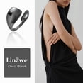 thumbnail image 6 of Linawe Black Gun Metal Chunky Rings for Women, Adjustable Hug Ring, Thumb Pinky Knuckle Finger Ring Jewelry, Big Spoon Open Rings, 6 of 7