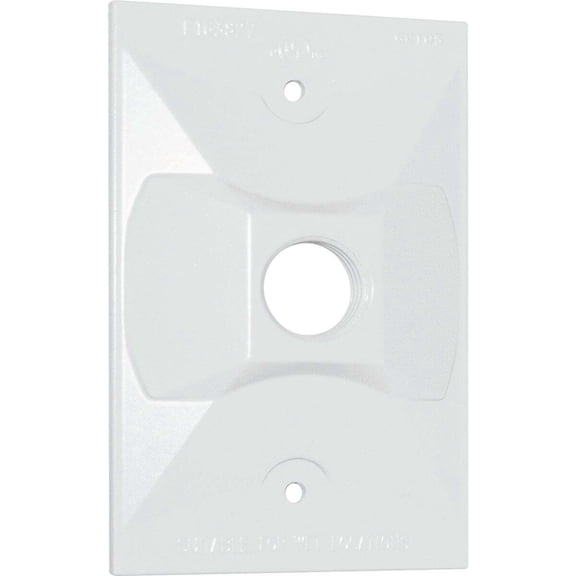 Southwire Single Gang Weatherproof 1-Hole White Rectangular Cover WCR1150W-UPC