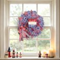 thumbnail image 6 of Nkmbld 4th of July Wreath, Patriotic Wreaths Independence Day Flag Garland Red White Blue Flower Wreath for Memorial Day Flag Day Indoor Outdoor Decor, 6 of 8