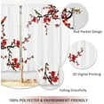 thumbnail image 4 of Red Floral Cherry Kitchen Curtains Flower Small Short Cafe Window Curtains Blossom Asian Japanese Plum Aesthetic Rod Pocket Bathroom Window Drapes Treatment Tier Curtains (27.5x39 Inch), 4 of 5
