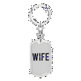 thumbnail image 1 of Wife Stainless Steel or 18k Gold Premium Swivel Dog Tag Keychain, 1 of 8