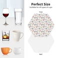 thumbnail image 6 of Honeii Summer Floral print Leather Coaster Set of 4, ideal for safeguarding your furniture from drinks spills and effortless cleanup-Hexagon, 6 of 6