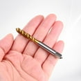 thumbnail image 4 of Uxcell 2-Pack 1/4-28 UNC Grifo de rosca de flauta espiral, grifo de rosca de mano derecha recubierto de titanio HSS, 4 of 7