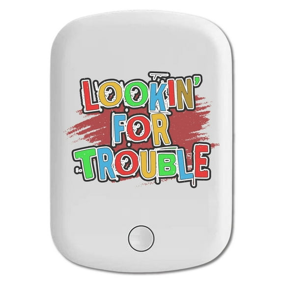 DistinctInk Magnetic Battery Pack, 5000 mAh Wireless Portable Charger with USB-C Cable, Compatible with MagSafe iPhone 14 / 13 / 12 Series - Lookin For Trouble