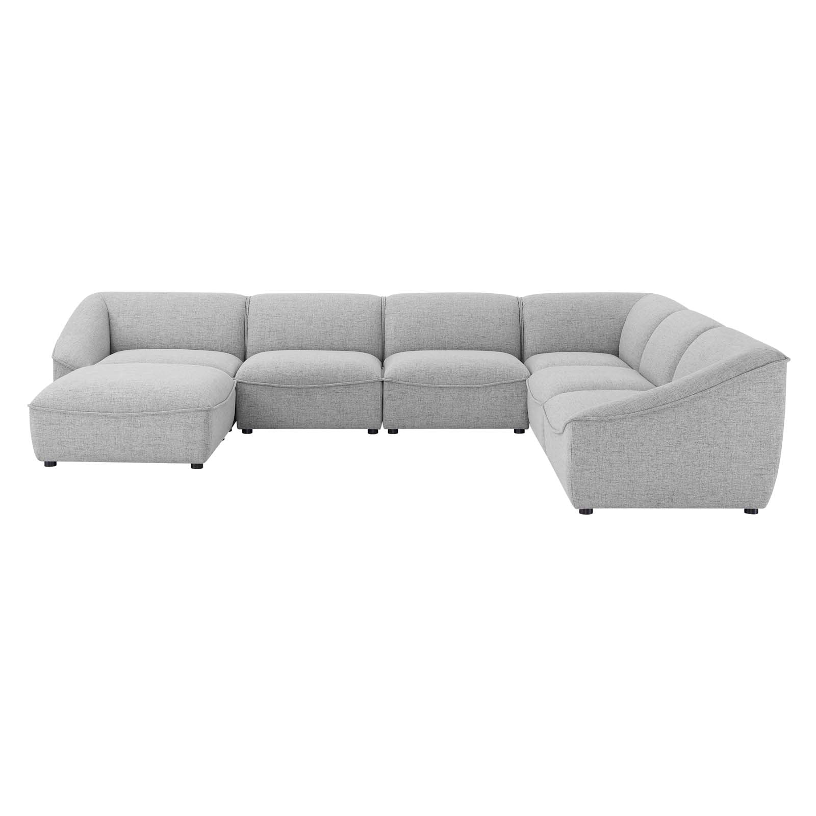 Sectional Sofa Set, Fabric, Light Grey Gray, Modern Contemporary Urban