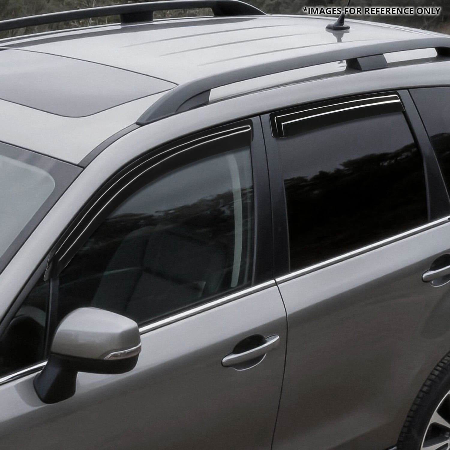 Nuvision Tape-On Window Visor Vent Sun Rain Guard Deflector for 14-18 Subaru forester