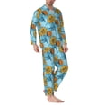 thumbnail image 2 of Honeii Sunflowers Pattern Mens Pajamas Set,2pcs Men's Lounge Long Sleeve Sleep Shirt and Pajama Bottoms Sleepwear Set,Mens Pjs Sets-X-Large, 2 of 7