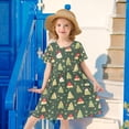 thumbnail image 6 of FORMRS Girls Short Sleeve Dress Summer Casual Round Neck A-line Beach Sundress, Sizes 2T-8T, Christmas Tree, 6 of 8