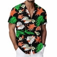 thumbnail image 2 of Titcea Hawaiian Shirts Men Short Sleeve Lapel Stylish Palm Tree Print Shirt Loose Comfort Summer Beach Vacation Tops, M-3XL, 2 of 8