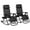 Black#1, variant on Outdoor Sofa, 2 Pieces Outdoor Rocking Chairs, Foldable Reclining Zero Gravity Lounge Rocker with Pillow, Cup & Phone Holder, Combo Design with Folding Legs, Gray, Gray Patio Furniture