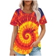 thumbnail image 1 of Pisexur Hauts d'Été pour Femmes, Hauts Tendance pour Femmes, Hauts Grande Taille pour Femmes, Haut Décontracté à Manches Courtes Col Rond Ample Couleur Unie Multicolore, 2TG, 1 of 4