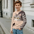 thumbnail image 5 of POLERO American Shorthair Cat Girls Long Sleeve Shirts 2 Pack Yellow Casual Lightweight Layering Tops 13-14 Years Slim Fit Crewneck Casual Undershirts, 5 of 6