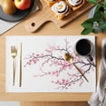 thumbnail image 2 of Pink Cherry Blossom Placemats Set of 4, Spring Branches Floral Watercolor Placemats for Dining Table, Place Mats for Kitchen Tabletop, Waterproof Wipeable Dining Table Mats Set, 2 of 9