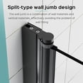 thumbnail image 4 of 34" W x 58" H Frameless Tub Shower Door, Glass Shower Door with 1/4"(6mm) Thick SGCC Tempered Glass Door, Bifold Shower Tub Door, Reversible Installation,Black, 4 of 7