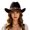 1-Coffee651, variant on Women's Rhinestone Embellished Faux Wool Cowboy Hat Cattleman Crown Rodeo Wide Brim Western Hat,Black