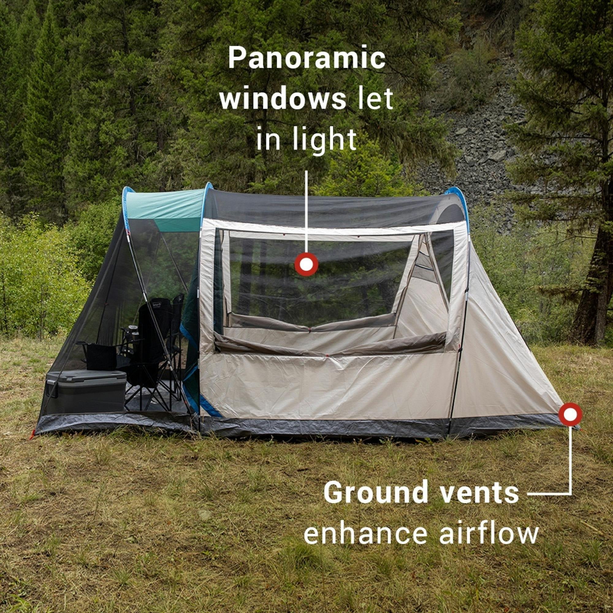 Coleman 4-Person Cabin Tent with Screened Porch, Evergreen