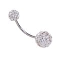 thumbnail image 1 of Lady Flexible Crystal Ball Navel Belly Button White, 1 of 8