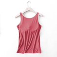 thumbnail image 6 of WTXUE Camisole Tops Sleeveless Tops Fashionable Casual Padded Tank Top Without Wire Bra Cup Integrated Suspenders Bandeau Tops Camisole Tops for Women Built In Bra Loose Tank Tops Hot Pink 4Xl, 6 of 8