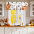 thumbnail image 2 of Fall Pumpkins Valances for Windows, 54 x 18in, Maple Leaf Bird Thanksgiving Harvest Farmhouse Rod Pocket Kitchen Valance Curtain Light Filtering Window Treatments for Living Room Bedroom, 1 Panel, 2 of 7