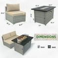 thumbnail image 5 of EAGLE PEAK 3-Piece Outdoor Armless Wicker Sofa Set, Outdoor Patio Armless Chairs with Removable Cushions and Fire Table, Sectional Wicker Loveseat Sofa, Beige, 5 of 7