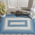 thumbnail image 3 of SAFAVIEH Braided Neville Bordered Machine Washable Reversible Area Rug, Navy/Grey, 3' x 5', 3 of 18