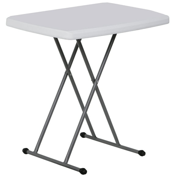 ZOPan 30" Folding Height Adjustable Table Desk Metal Frame Home Indoor Outdoor Tray