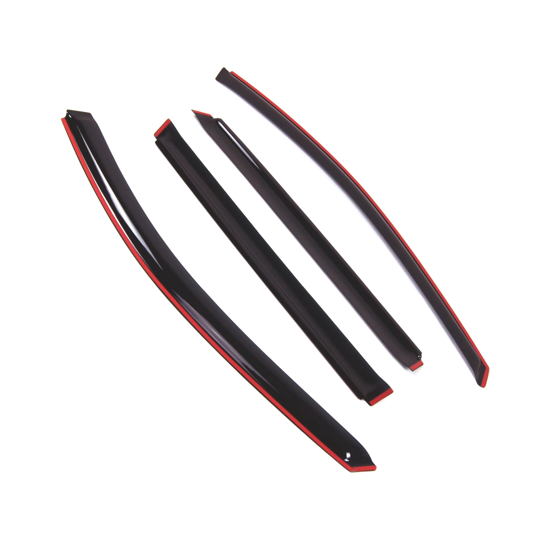 Tuningpros WD2-733i In-Channel Window Visor Deflector Rain Guard Dark Smoke 4 Pcs Set For 2013-2016 Nissan Pathfinder
