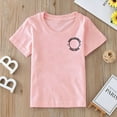 thumbnail image 6 of FUNDUFI Toddler Kids Girls T-Shirts Short Sleeve Crew Neck T Shirts Casual Letter Printed Lightweight Loose Fit Shirt Tops Comfy Childrens Clothing For 6-7 Years, 6 of 7