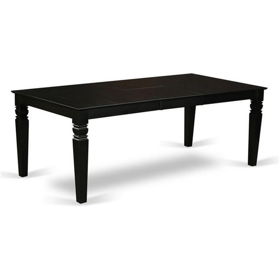 Atlin Designs 42" Rectangular Wood Dining Table in Black