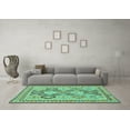 thumbnail image 3 of Ahgly Company Machine Washable Indoor Square Southwestern Turquoise Blue Country Area Rugs, 3' Square, 3 of 4
