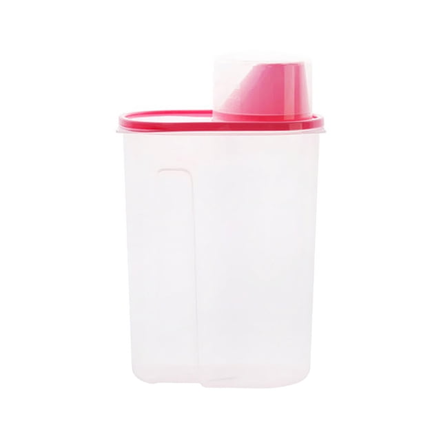 1Set Cereal Container Large Pink Plastic Airtight Watertight For Cereal Keeper Container In Kitchens