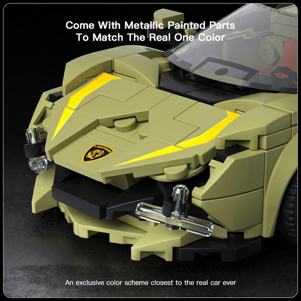 Speed Champion Super Car Building Sets with Display Case, Model Car Kits Sports Building Blocks, Cool Simulation Cockpit Race Kits for Adults (333 PCS)