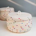 thumbnail image 2 of GROWTH TANK Lidded Storage Basket 25x16cm Handmade Storage Box Decorative Home Decor Desktop, 2 of 7