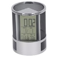 thumbnail image 1 of Portalápices con reloj despertador digital y calendario perpetuo, multifuncional, electrónico, color negro, 1 of 14