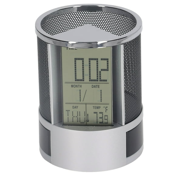 Electronic Clock Pen Holder,Digital Alarm Clock Pen Pen Holder Clock Calendar Alarm Clock Pen Holder Best in its Class