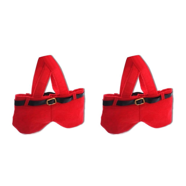 Bolsa de dulces reutilizable portátil Kearding Calcetín Pantalones de Papá Noel Rojo S 2piezas