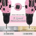thumbnail image 6 of WORKPRO Pink Cordless Drill Driver Set, 12V Electric Screwdriver Driver Tool Kit for Women, 3/8" Keyless Chuck, Charger and Storage Bag Included - Pink Ribbon, 6 of 9