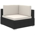 thumbnail image 3 of vidaXL 12 Piece Patio Lounge Set with Cushions Poly Rattan Black, 3 of 3