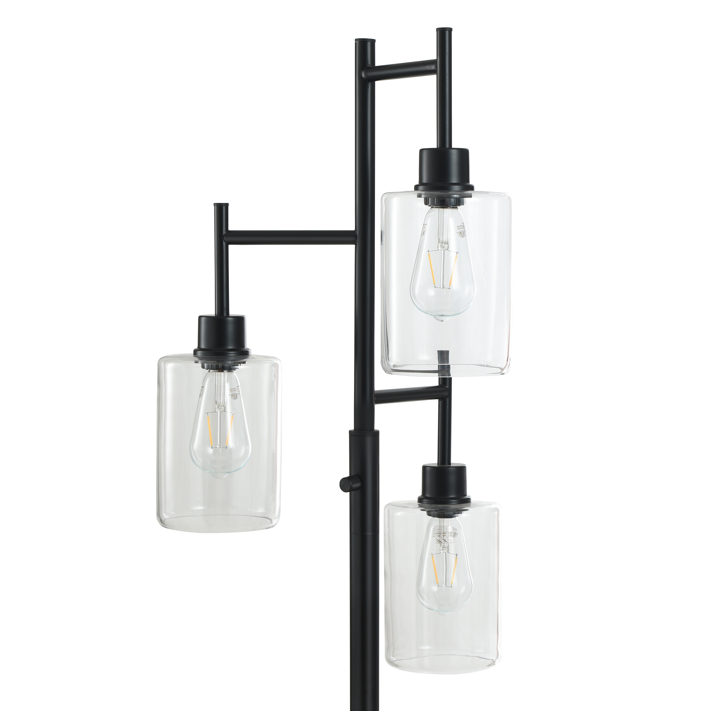Better Homes & Gardens 3-Light Floor Lamp, Black Glass photo 5