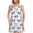 thumbnail image 1 of Balery Cow With Fresh Milk Vestidos de verano para mujer con estampado: vestido holgado sin mangas, vestido playero informal y cómodo para días calurosos., 1 of 7