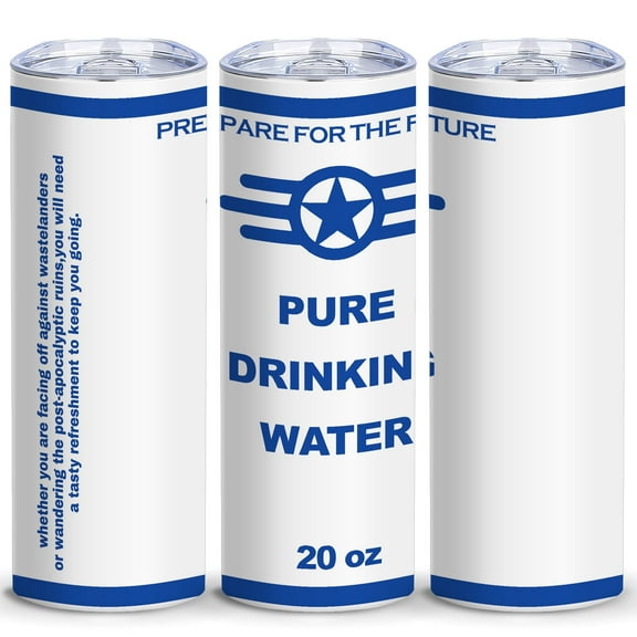 Funny Pure Drinking Water Skinny Tumbler,20 oz Insulated Stainless Steel Travel Game Coffee Mug,Personalized Birthday Gifts for Gamers Husband Boy Women Men Friend