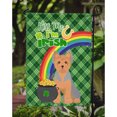thumbnail image 3 of Blue and Tan Puppy Cut Yorkshire Terrier St. Patrick's Day Flag Garden Size, 3 of 3