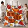 thumbnail image 3 of SPXUBZ Fall Pumpkin Throw Blanket 50x60 Inch, Autumn Harvest Pattern Soft Fleece Blanket, Cozy Seasonal Home Decor for Sofa Bed 50"x40", 3 of 5