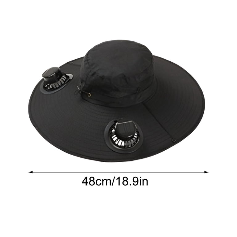 Solar Brim Hat with Fan - Bucket Hat with 2 Solar Power Fans  display picture 2