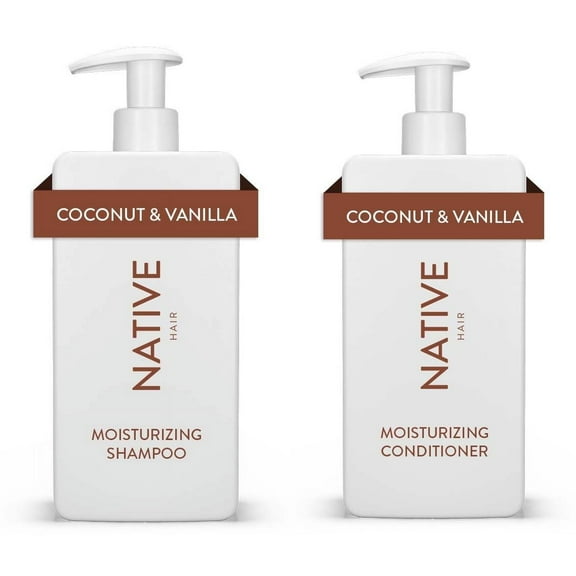 Native Moisturizing Shampoo & Conditioner Set, Coconut & Vanilla, Sulfate & Paraben Free, 16.5 oz