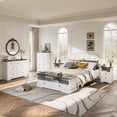 thumbnail image 5 of Farmhouse 2 Drawers Dresser for Bedroom, Rustic Small Chest of Drawers with Charging Station, Wood End Table with Open Shelf, White Modern Nightstand for Bedroom, Living Room, Entryway, 5 of 14