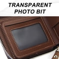 thumbnail image 3 of Monedero Moda PU Esmerilado monedero de estilo corto para hombres Clip de dinero Bolso con cremallera de múltiples ranuras MFZFUKR BST3002714-2, 3 of 6