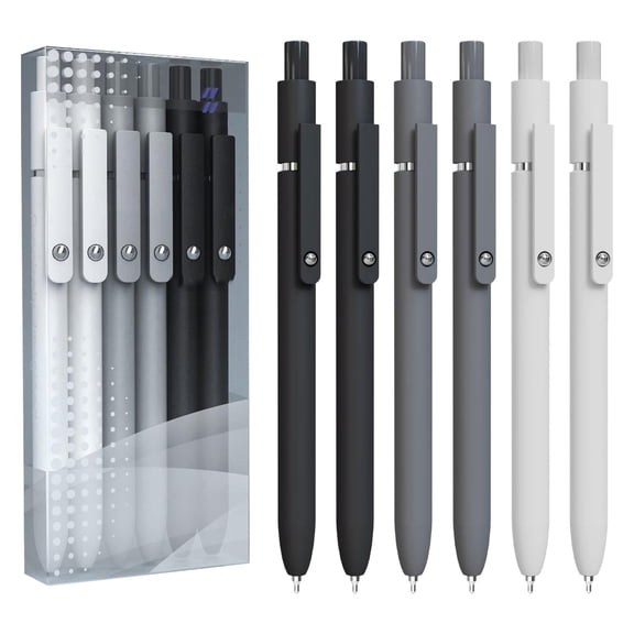 6Pcs Gel Pens, Retractable Gel Pens Quick Dry Ink Pens Fine Point Premium Smooth Writing Pens, Aesthetic Pens for Home& Office Supplies